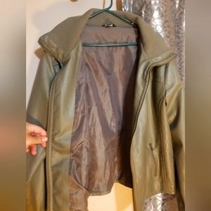 GEORGE MENS LEATHER JACKET CHARCOAL COLOR, SIZE 3X